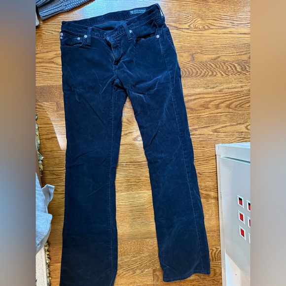AG Adriano Goldschmied Dark Blue Corduroy Pants - Picture 1 of 3